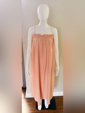 H&M Peach Smocked Strapless Maxi